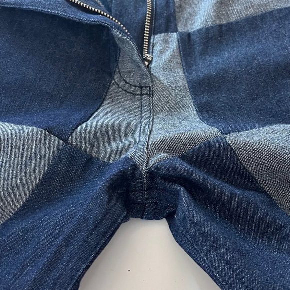 Checkered Jeans High Rise Straight Denim - Picture 10 of 16